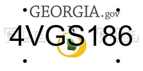 4VGS186 Georgia License Plate