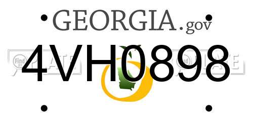 4VH0898 Georgia License Plate
