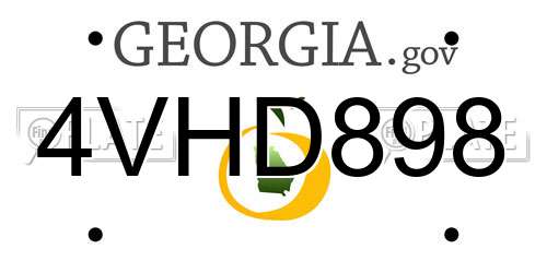 4VHD898 Georgia License Plate