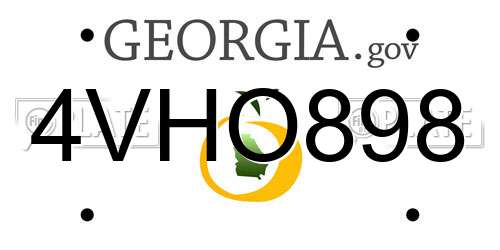 4VHO898 Georgia License Plate