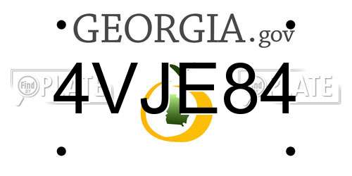 4VJE84 Georgia License Plate