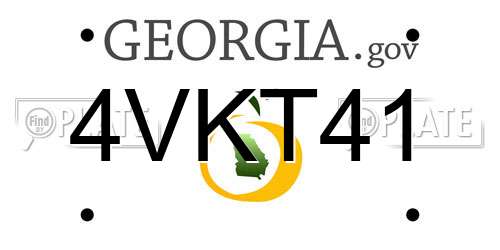 4VKT41 Georgia License Plate