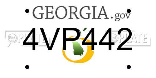4VP442 Georgia License Plate