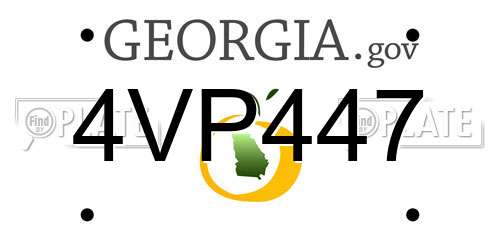 4VP447 Georgia License Plate