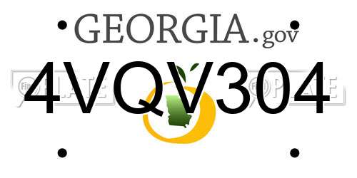 4VQV304 Georgia License Plate