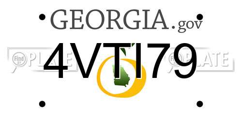 4VTI79 Georgia License Plate