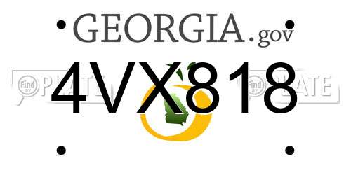 4VX818 Georgia License Plate