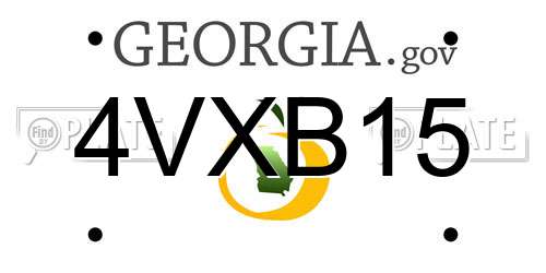 4VXB15 Georgia License Plate