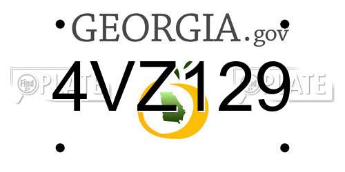 4VZ129 Georgia License Plate