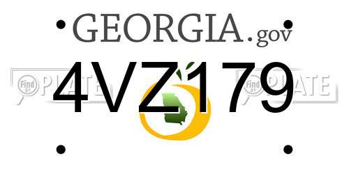 4VZ179 Georgia License Plate