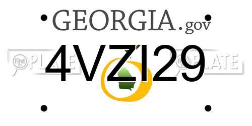 4VZI29 Georgia License Plate