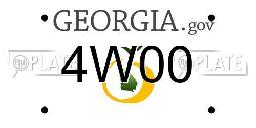 4W00 Georgia License Plate