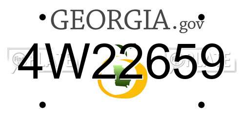 4W22659 Georgia License Plate