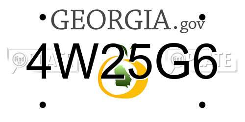 4W25G6 Georgia License Plate