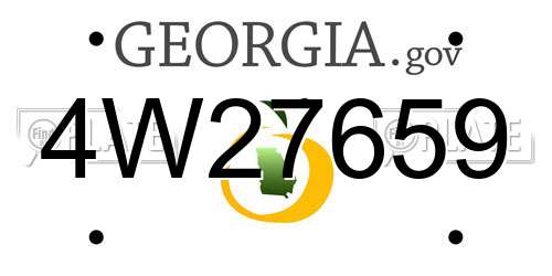 4W27659 Georgia License Plate