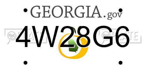 4W28G6 Georgia License Plate