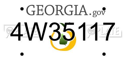 4W35117 Georgia License Plate