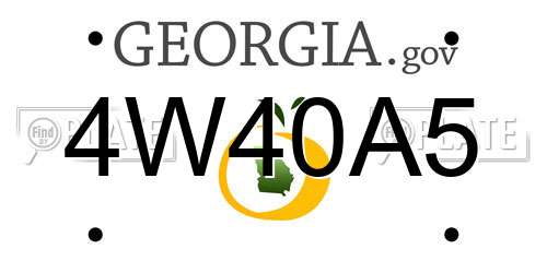 4W40A5 Georgia License Plate