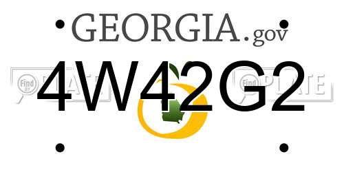4W42G2 Georgia License Plate