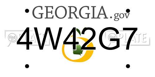 4W42G7 Georgia License Plate