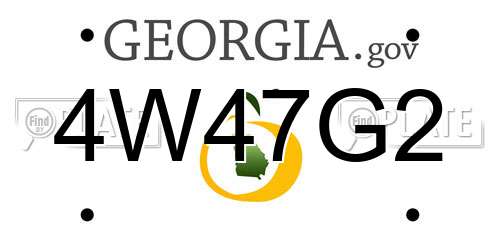4W47G2 Georgia License Plate