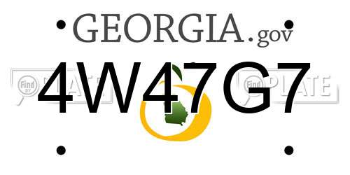 4W47G7 Georgia License Plate