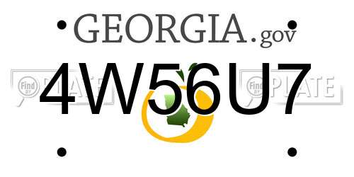 4W56U7 Georgia License Plate