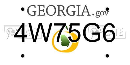 4W75G6 Georgia License Plate