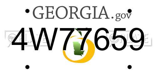 4W77659 Georgia License Plate