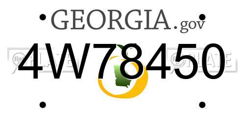 4W78450 Georgia License Plate