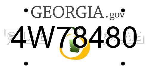 4W78480 Georgia License Plate