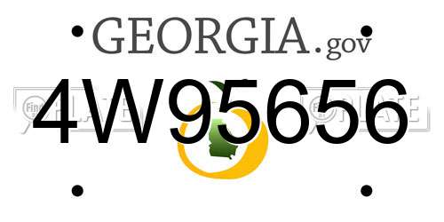 4W95656 Georgia License Plate