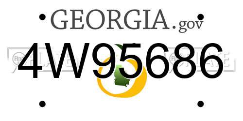 4W95686 Georgia License Plate