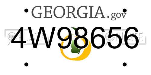 4W98656 Georgia License Plate
