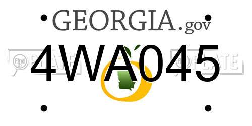 4WA045 Georgia License Plate