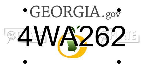4WA262 Georgia License Plate