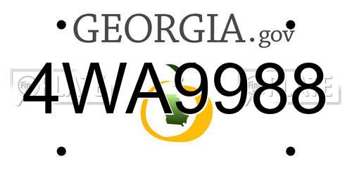 4WA9988 Georgia License Plate