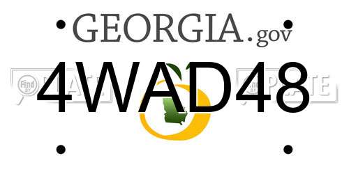 4WAD48 Georgia License Plate