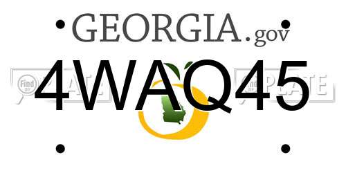 4WAQ45 Georgia License Plate