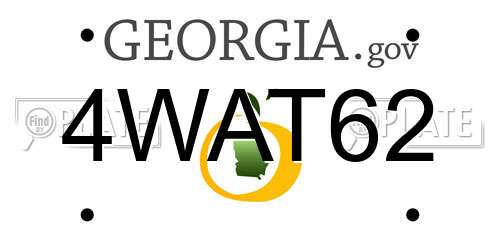 4WAT62 Georgia License Plate