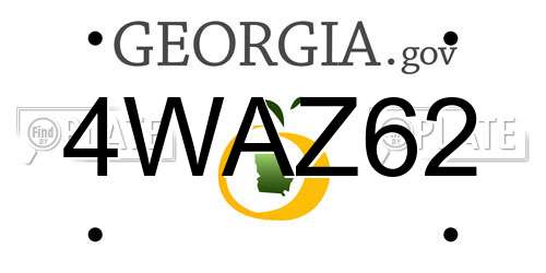 4WAZ62 Georgia License Plate