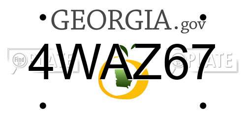 4WAZ67 Georgia License Plate