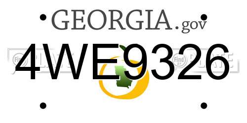 4WE9326 Georgia License Plate
