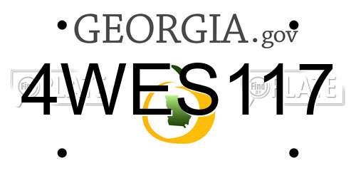 4WES117 Georgia License Plate