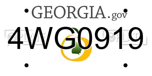 4WG0919 Georgia License Plate