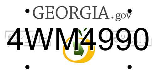4WM4990 Georgia License Plate
