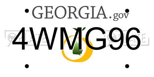 4WMG96 Georgia License Plate