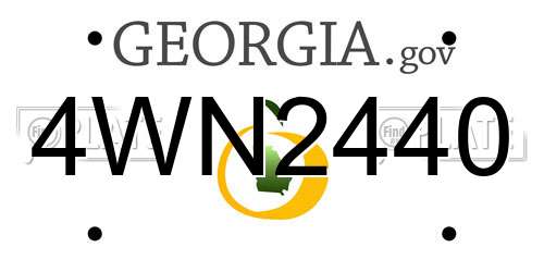 4WN2440 Georgia License Plate