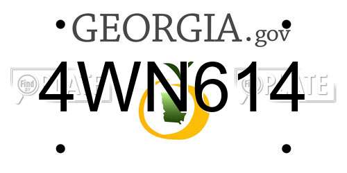 4WN614 Georgia License Plate