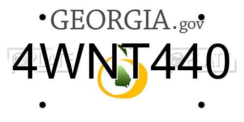4WNT440 Georgia License Plate